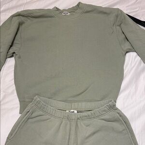 Sage Green Sweatshirt and Joggers Set